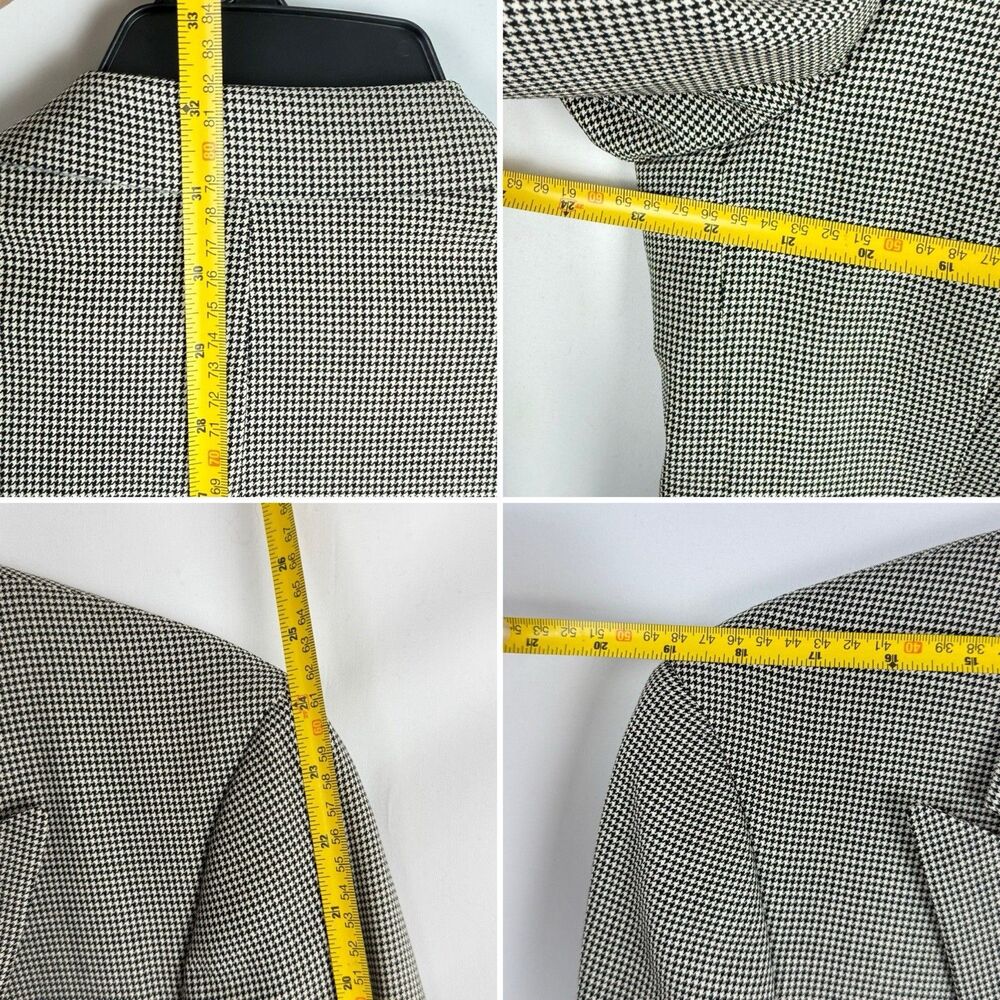 Paul Stuart Men’s Black/houndstooth Double Breasted Wool Size 42 R Vintage - Picture 9 of 16